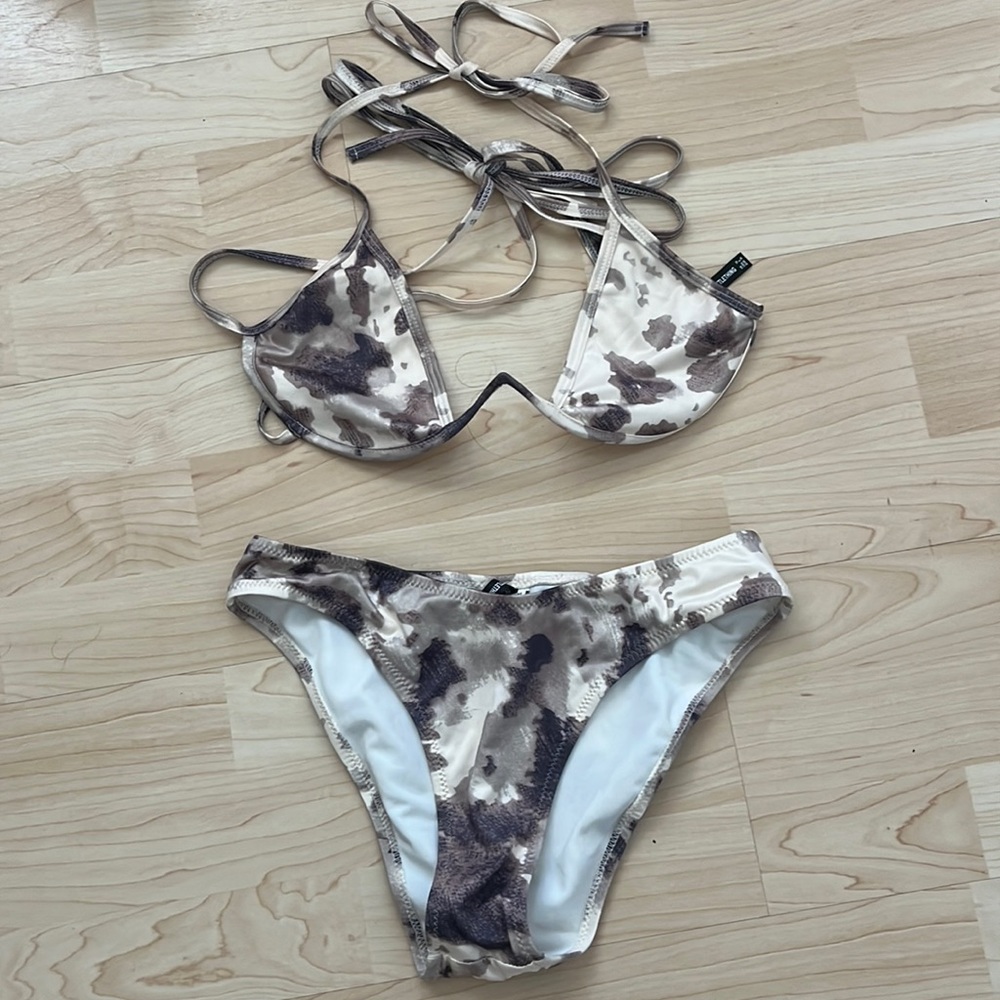Light beige camo 2 piece bikini